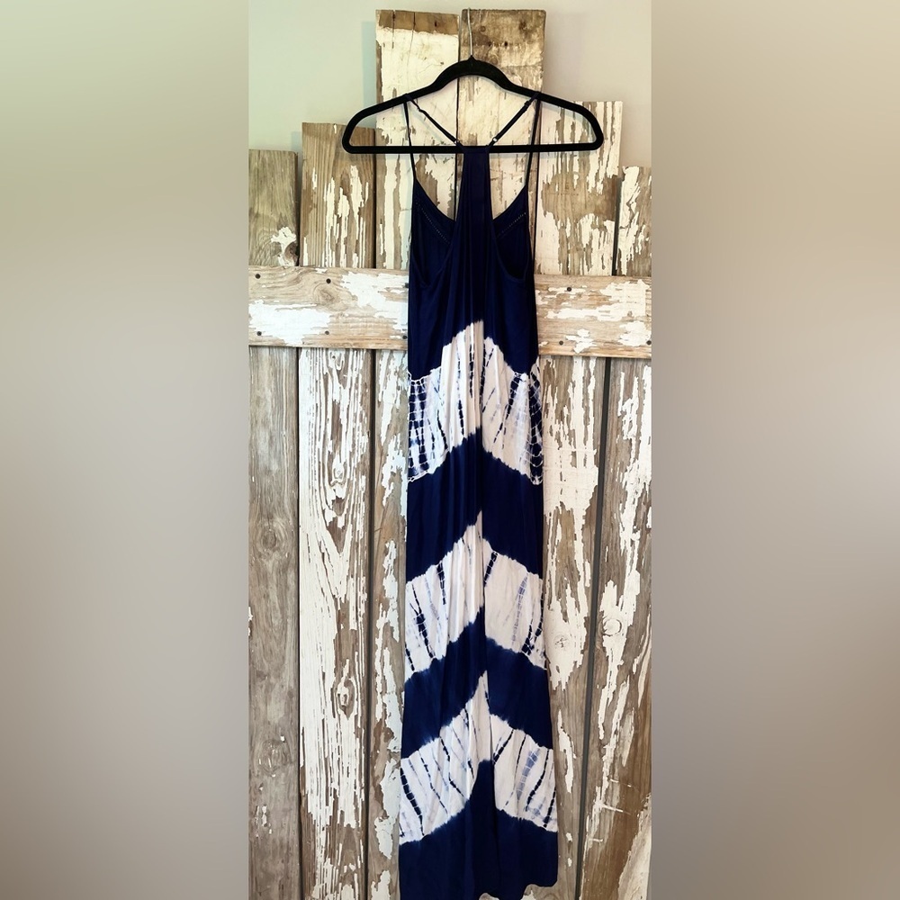 She + Sky Blue & White Tie Dye Maxi  Dress size small - Picture 5 of 5
